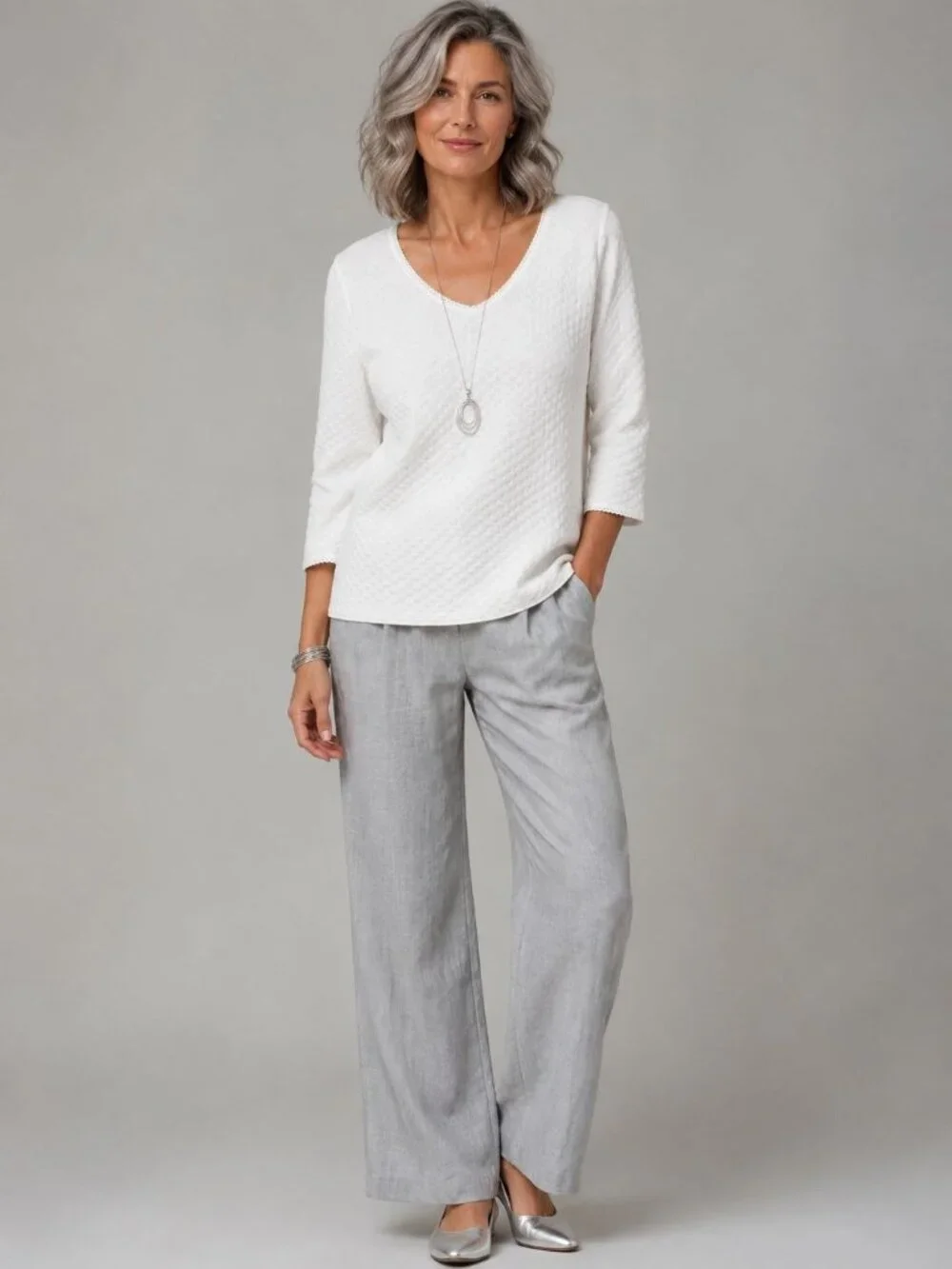 Silver Ox Vtg Womens Textured Thermal Top W/Lace Trim White Large - Picture 1 of 16